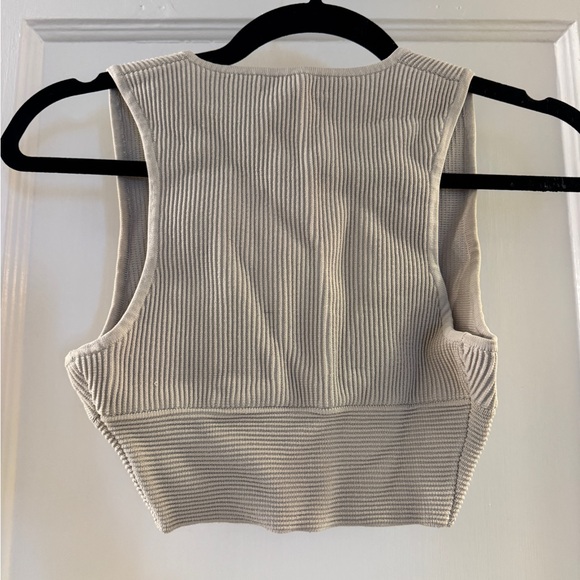 Babaton Ivory Ribbed Crop Top - Picture 2 of 3